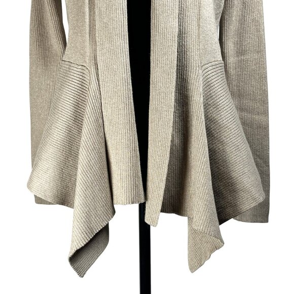 ROZ & ALI Woman Beige Cardigan Longsleeve Size Petite Medium Long Sleeve Opening - Picture 3 of 9
